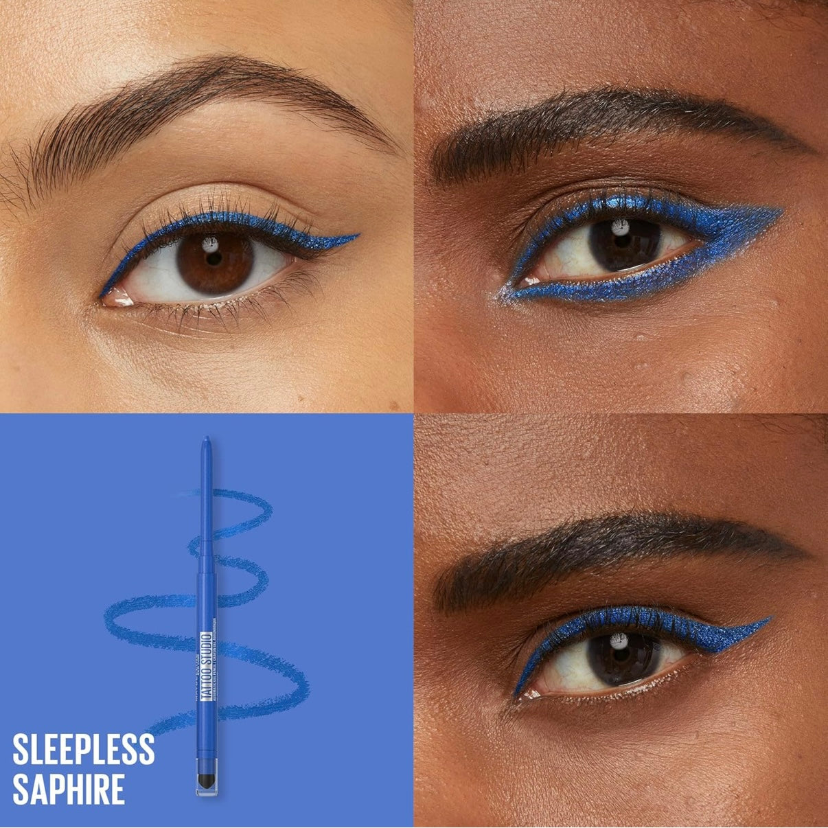 Maybelline Tattoo Studio- Lapiz de ojos automáticos de gel< 36 Horas de usos - kit chic beauty
