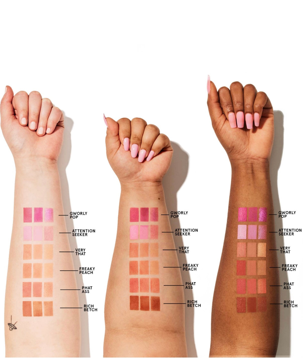 Paleta de trío de rubor 3D de Patrick Starrr Cheek Clapper 3D Blush Paleta 3 en 1