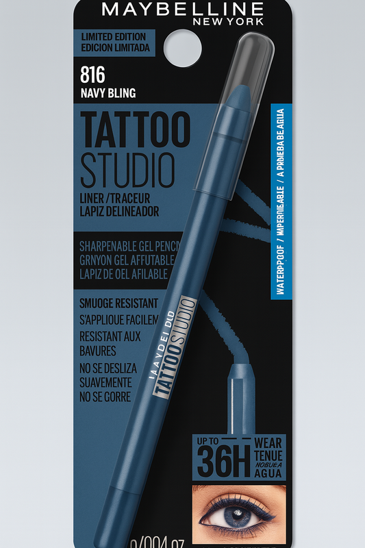 Maybelline Tattoo Studio- Lapiz de ojos automáticos de gel< 36 Horas de usos