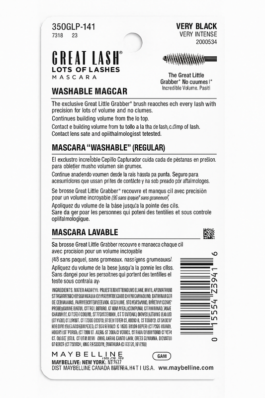 Maybelline Great Lash-Masc- Mascara de pestañas
