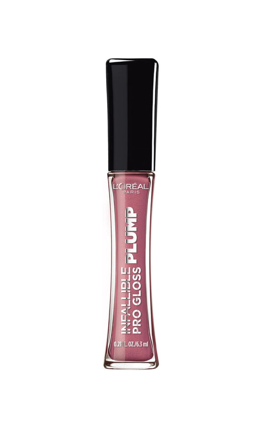 L'Oréal Paris Infallible Pro Gloss Plump - Brillo labial con ácido hialurónico, brillo voluminizador de larga duración