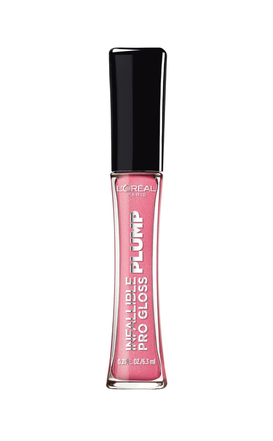 L'Oréal Paris Infallible Pro Gloss Plump - Brillo labial con ácido hialurónico, brillo voluminizador de larga duración