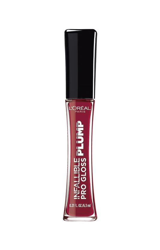 L'Oréal Paris Infallible Pro Gloss Plump - Brillo labial con ácido hialurónico, brillo voluminizador de larga duración
